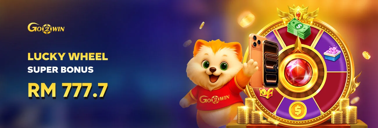 Go2Win lucky wheel - free spin, grand prize RM777.7